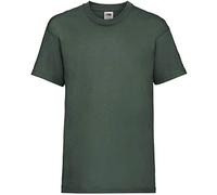 Fruit of the Loom Plain Childrens Bottle Green T Shirt All Ages (Age 14-15)