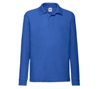 Fruit of the Loom Plain PolyCotton Long Sleeve Childs Kids School Polo Shirt