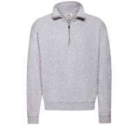 Fruit Of The Loom Plain Zip Neck Cadet Collar Sweatshirt Sweat Jumper S - 3XL