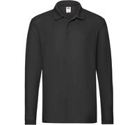 Fruit of the Loom Premium Long Sleeve Cotton Piqué Polo Shirt Casual TOP S-3XL