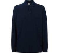 Fruit of The Loom Premium Long Sleeve Polo Deep Navy M