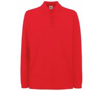 Fruit of the Loom Premium Long Sleeve Polo Red XL