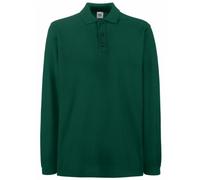 Fruit Of The Loom Premium Long Sleeve Polo Shirt Forest Green M