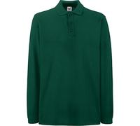 Fruit of The Loom Premium Long Sleeve Polo Shirt Forest Green S