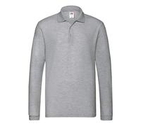 Fruit Of The Loom Premium Long Sleeve Polo Shirt Men Women Casual Work