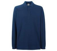 Fruit Of The Loom Premium Long Sleeve Polo Shirt Men Women Casual Work