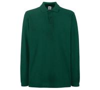 Fruit Of The Loom Premium Long Sleeve Polo Shirt Men Women Casual Work