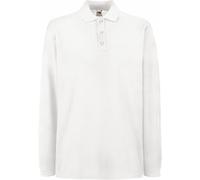 Fruit of The Loom Premium Long Sleeve Polo White 3XL