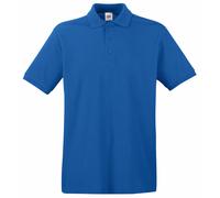 Fruit of the Loom Premium Mens Short Sleeve Polo Shirt - Blue Cotton - Size 3XL