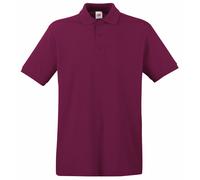 Fruit of the Loom Premium Mens Short Sleeve Polo Shirt - Burgundy - Size Small