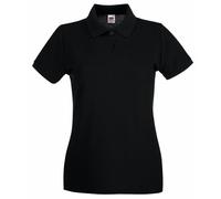 Fruit of the Loom Premium Polo Lady-Fit Women's Polo Shirt, black, L