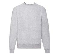 Fruit of the Loom Raglan Sweatshirt for Men, Matt, Grey (Grey Melange), M