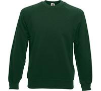 Fruit of the Loom Raglan sweatshirts in 12 colours and sizes S, M, L, XL and XXL bottle green, XXL.