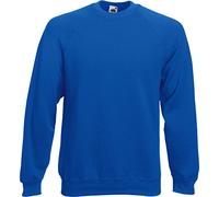 Fruit of the Loom Raglan Sweatshirts in 12 Colours and Sizes S, M, L, XL and XXL Royal Blue, L (Large)