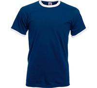 Fruit of The Loom Ringer T-Shirt Navy/White M
