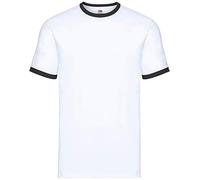 Fruit of the Loom Ringer T-Shirt SS168 (M, White / Black)