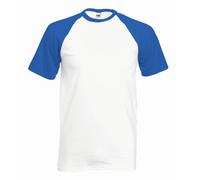 Fruit of the Loom Short Sleeve Cotton Contrast Baseball Tee T-Shirt