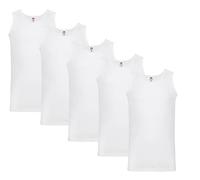 Fruit of the Loom Sleeveless Sports Tank Top for Men, 5 x White + 1 HL Kauf Notepad, XXL