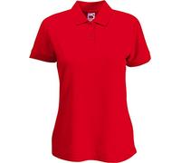 Fruit of the Loom SS86 Women's Fit Pique Short Sleeve Polo Shirt Red M