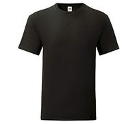 Fruit of The Loom Mens Super Premium Short Sleeve Crew Neck T-Shirt (M) (Black)