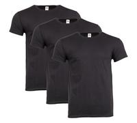 Fruit of the Loom T-Shirt Men's 100% Cotton - T-Shirt Iconic T with Spun Ring Cotton - Light, Airy and Soft - Highest, Black (Pack of 3), S