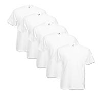 Fruit of The Loom T-Shirts Pack of 5, XXL, White, White, Red, Royal, Yellow