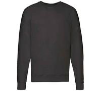 Fruit of the Loom Men's Lightweight Raglan Sweatshirt in Black | Size: 2XL Fruit Of The Loom Black 2XL