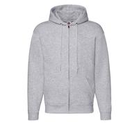 (S, Heather Grey) Fruit of the Loom Unisex Adult Premium Full Zip Hoodie