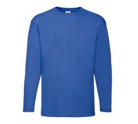 (L, Royal Blue) Fruit of the Loom Unisex Adult Valueweight Plain Long-Sleeved T-Shirt