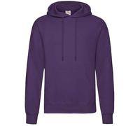 (XXL, Purple) Fruit Of The Loom Unisex Adults Classic Hooded Sweatshirt
