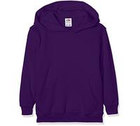 FRUIT OF THE LOOM Unisex Baby Pull-over Classic Hooded Sweat, Purple (Purple Pe), 9-10 Years UK