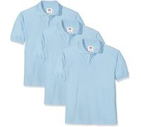 FRUIT OF THE LOOM Unisex Baby Short Sleeve Polo Shirt, Sky, 14-15 Years UK