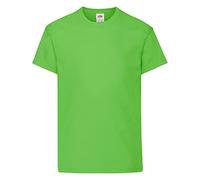 Fruit of the Loom Unisex Kid's Original T T-Shirt, Lime, 5-6 Years