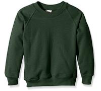 Fruit of the Loom Unisex Kids Raglan Classic Sweater, Bottle Green, 5-6 Years (Manufacturer Size:26) - B
