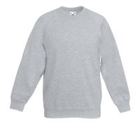 Fruit of the Loom Unisex Kids Raglan Classic Sweater, Heather Grey, 14-15 Years (Manufacturer Size:36) - C