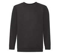 Fruit of the Loom Unisex Kids Classic Set-In Long Sleeve Sweater Black 7/8 years