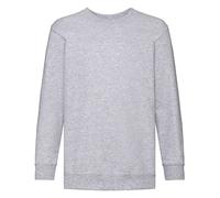 Fruit of the Loom Unisex Kids Set-In Classic Set-In Long Sleeve Sweater, Gray (Heather Grey), 7/8 years