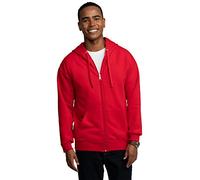 Fruit of the Loom Unisex's Eversoft Fleece Hoodies, Pullover, Moisture Wicking & Breathable, Sizes S-4x Shirt, Red Full Zip, Large