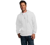 Fruit of the Loom Unisex's Eversoft Fleece Hoodies, Pullover, Moisture Wicking & Breathable, Sizes S-4x Shirt, White Full Zip, XXL