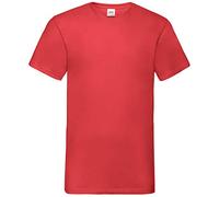 Fruit of the Loom V-Neck Value T-Shirt (13860) XL, Red