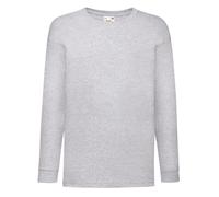 Fruit of the Loom Value Heather Long-Sleeved T-Shirt in Grey | Size: 12-13 Years Fruit Of The Loom Grey 12-13 Years