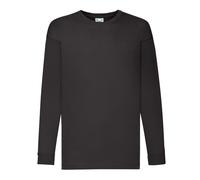 Fruit of the Loom Value Long-Sleeved T-Shirt in Black | Size: 5-6 Years Fruit Of The Loom Black 5-6 Years