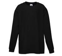 Fruit of the Loom Valueweight Children's Long-Sleeve T-Shirt Choice of Colours - Black - 128 cm