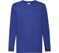Fruit of the Loom Valueweight Children's Long-Sleeve T-Shirt Choice of Colours - Blue - 9 Years