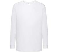 Fruit of the Loom Valueweight Children's Long-Sleeve T-Shirt Choice of Colours - White - 9-11 Years