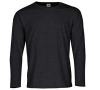 Fruit of the Loom Valueweight Long Sleeve T Men's Long Sleeve Shirt + Web-Textilien24 Fabric Bag - S M L XL XXL 3XL 4XL 5XL - Various Colour Sets, dark grey heather, L
