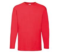 Fruit of the Loom Valueweight Long-Sleeved T-Shirt - Red - Large