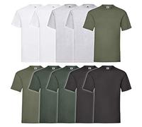 Fruit of the Loom Valueweight Men’s T-Shirt, Pack of 5, 10 colour set D10, L