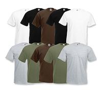 Fruit of the Loom Valueweight Men’s T-Shirt, Pack of 5, 2white/2black/2grey/2chocolate/2olive, XL
