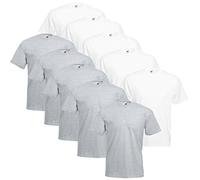 Fruit of the Loom Valueweight Men’s T-Shirt, Pack of 5, 5 white/5 grey, XXXX-Large